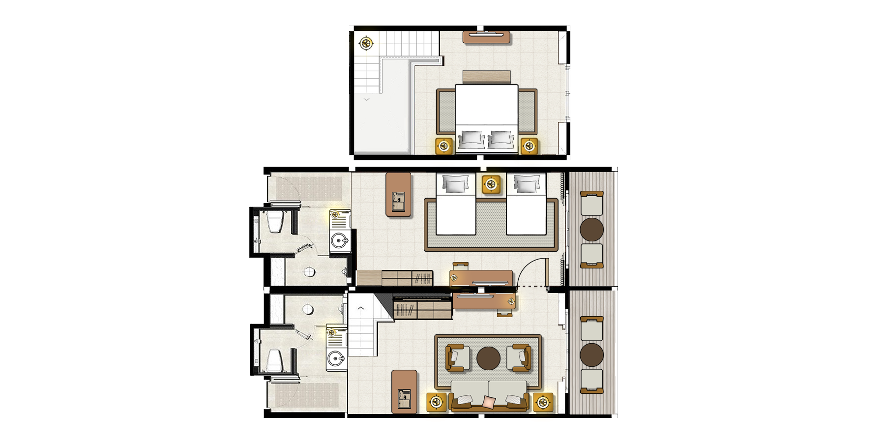 Two Bedroom Duplex Suite