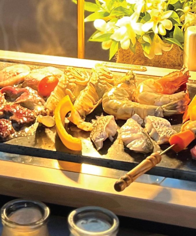 Hot stone in-villa dinner