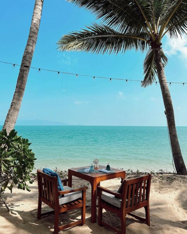 Let the ocean be your backdrop and the gentle rustle of tropical fronds your soundtrack in this unique dining spot⁠
⁠
The Beach House is open 11:00 AM – 11:00 PM⁠
Book this table now. ⁠
⁠
📸 by @mtildajohansson⁠
⁠
#SantiburiKohSamui #สันติบุรีเกาะสมุย
