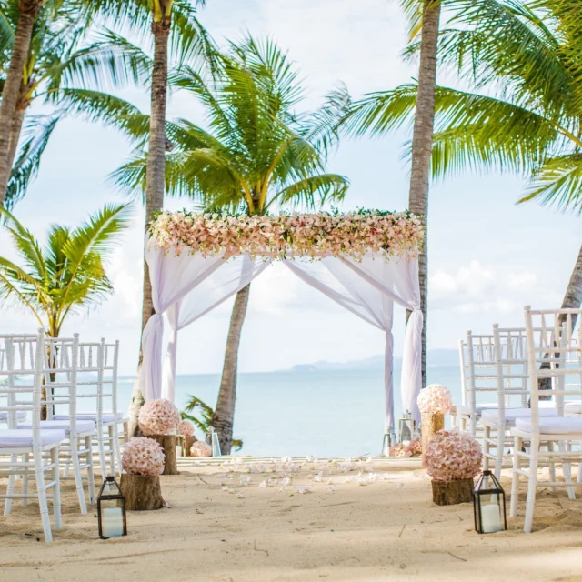 A beachfront ceremony framed by swaying palms, with soft sands underfoot and the gentle rhythm of the sea as your soundtrack. ⁠
⁠
Every detail is thoughtfully designed to make your special day as timeless as the setting itself.⁠
⁠
Find out more about unforgettable weddings at Santiburi via the link in our bio.⁠
⁠
#SantiburiKohSamui #สันติบุรีเกาะสมุย