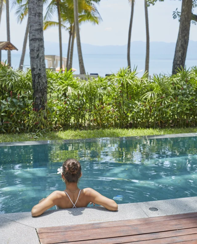 A blissful afternoon, just you and the pool. Nothing else needed when the sea breeze drifts through the palms and serenity becomes your companion. ⁠
⁠
Escape to your own private hideaway and let time slow to the rhythm of the island.⁠
⁠
Discover more of our pool villas via the link in our bio.⁠
⁠
#SantiburiKohSamui #สันติบุรีเกาะสมุย #SAiiDISCOVERY