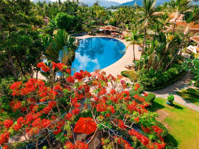 Wander beneath the palms, pause by the gardens in bloom, and find moments of calm before the sea comes into view.⁠
⁠
Explore more at the link in our bio.⁠
⁠
#SantiburiKohSamui #สันติบุรีเกาะสมุย #SAiiDISCOVERY ⁠